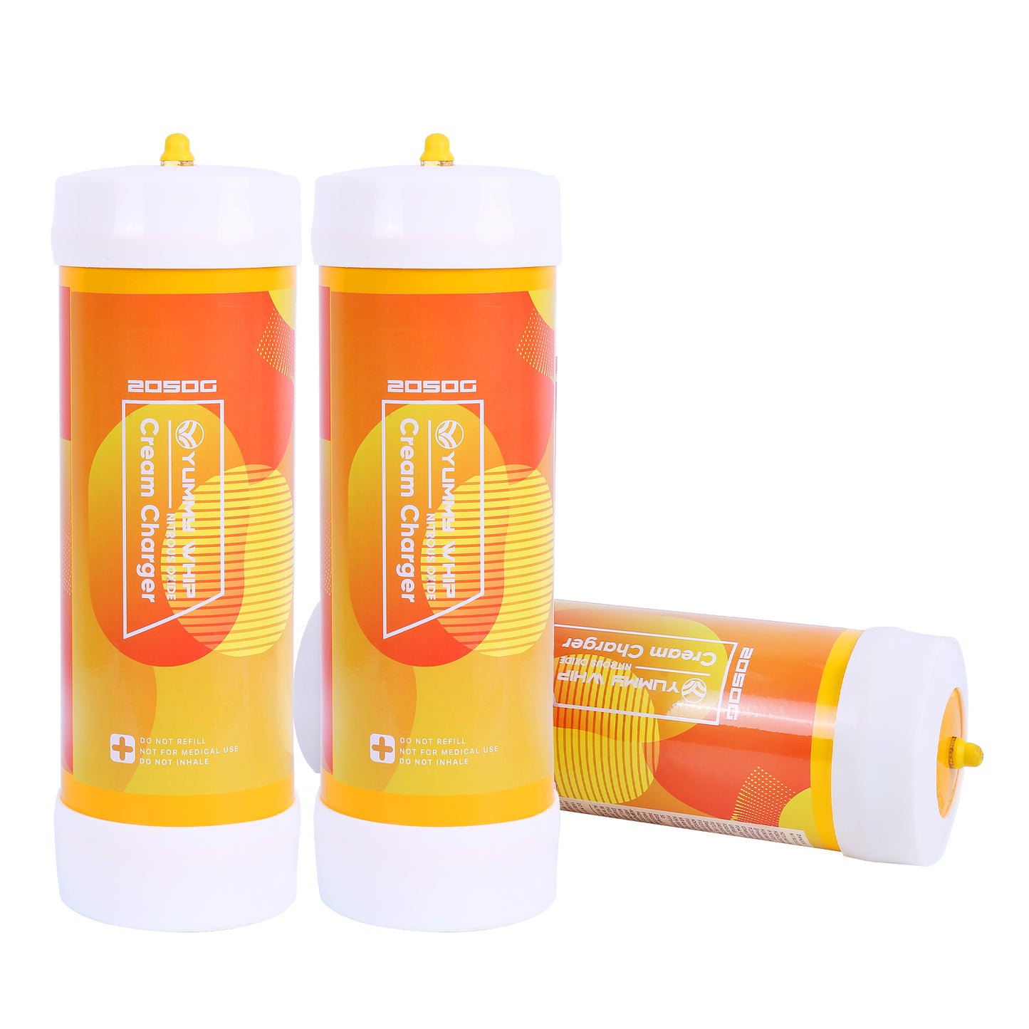 Yummy Whipped Cream Charger 2050G 3.3L  N2O Nitrous Oxide Cartridges for Whipped Cream Dispenser, Cream Charger for Whipped Cream Maker