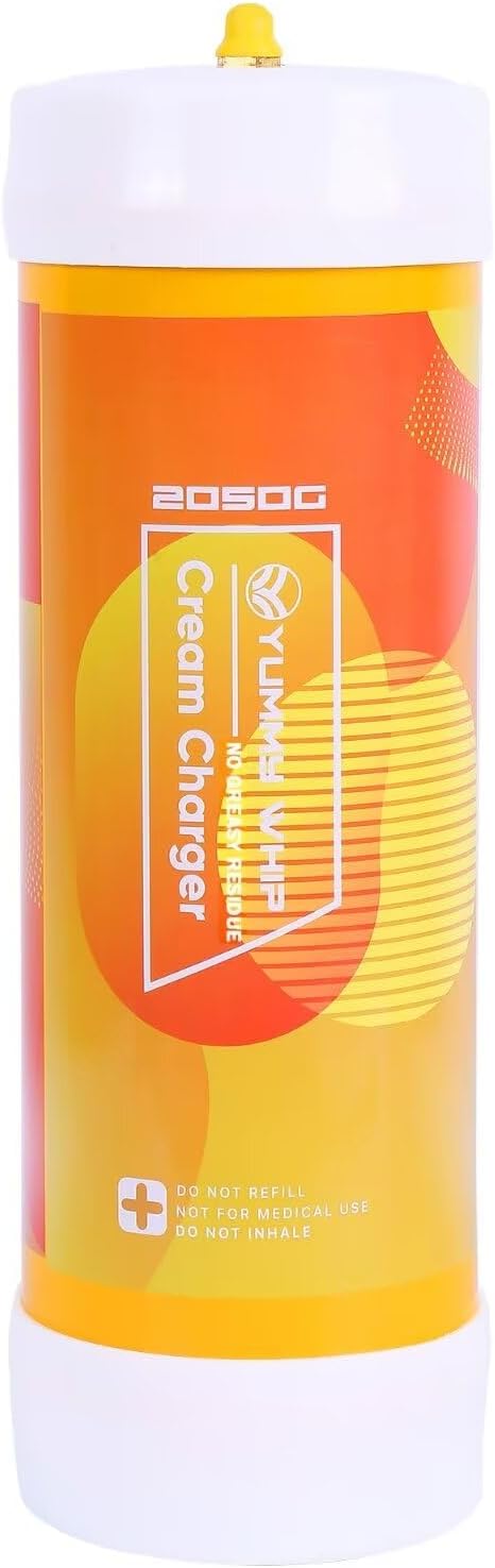 Yummy Whipped Cream Charger 3.3L, 2050g  N2O Nitrous Oxide Cartridges for Whipped Cream Dispenser, Cream Charger for Whipped Cream Maker