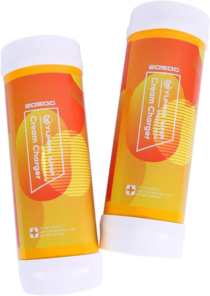 Yummy Whipped Cream Charger 3.3L, 2050g  N2O Nitrous Oxide Cartridges for Whipped Cream Dispenser, Cream Charger for Whipped Cream Maker