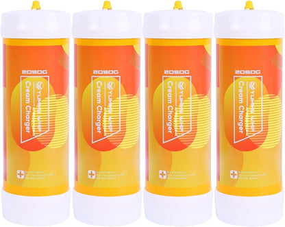 Yummy Whipped Cream Charger 3.3L, 2050g  N2O Nitrous Oxide Cartridges for Whipped Cream Dispenser, Cream Charger for Whipped Cream Maker